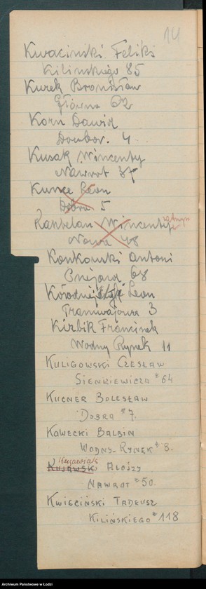 Obraz 16 z jednostki "[Skorowidz alfabetyczny milicjantów VIII-go Komisariatu Milicji Obywatelskiej]"