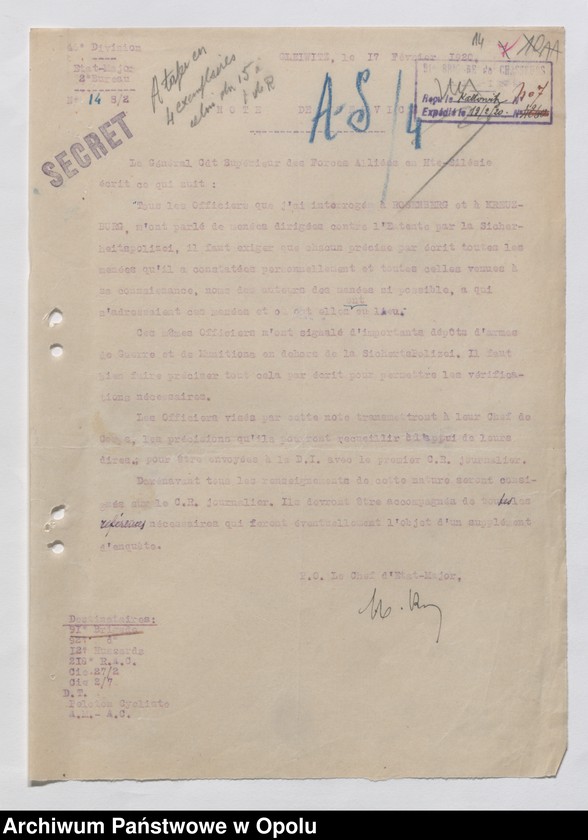 Obraz 17 z jednostki "Renseignements /Biuletyny wywiadowcze/"