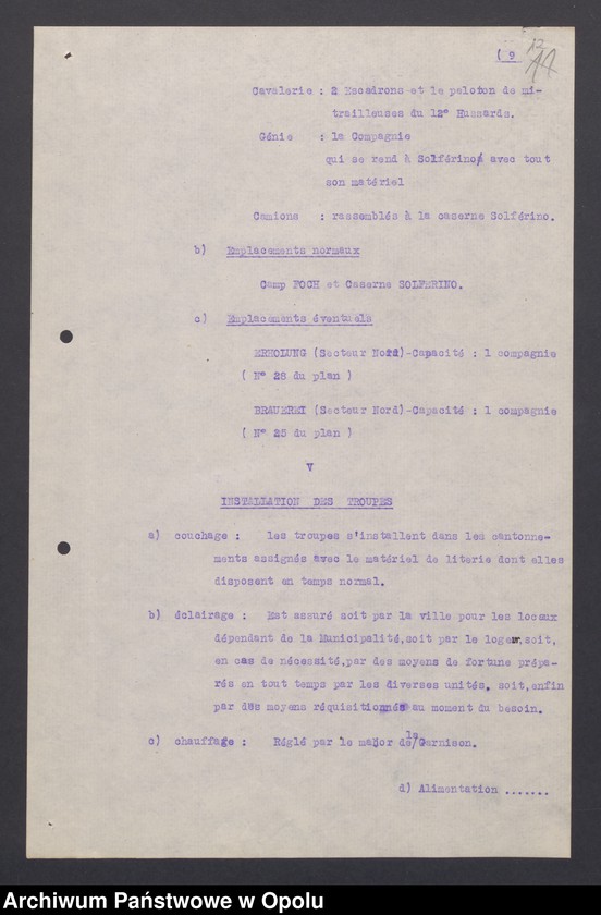 Obraz 14 z jednostki "Instruction pour mise en Etat a Siege d