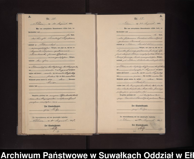 image.from.unit.number "Geburts-Neben-Register des Preussischen Standes-Amtes Rhein Kreis Loetzen"