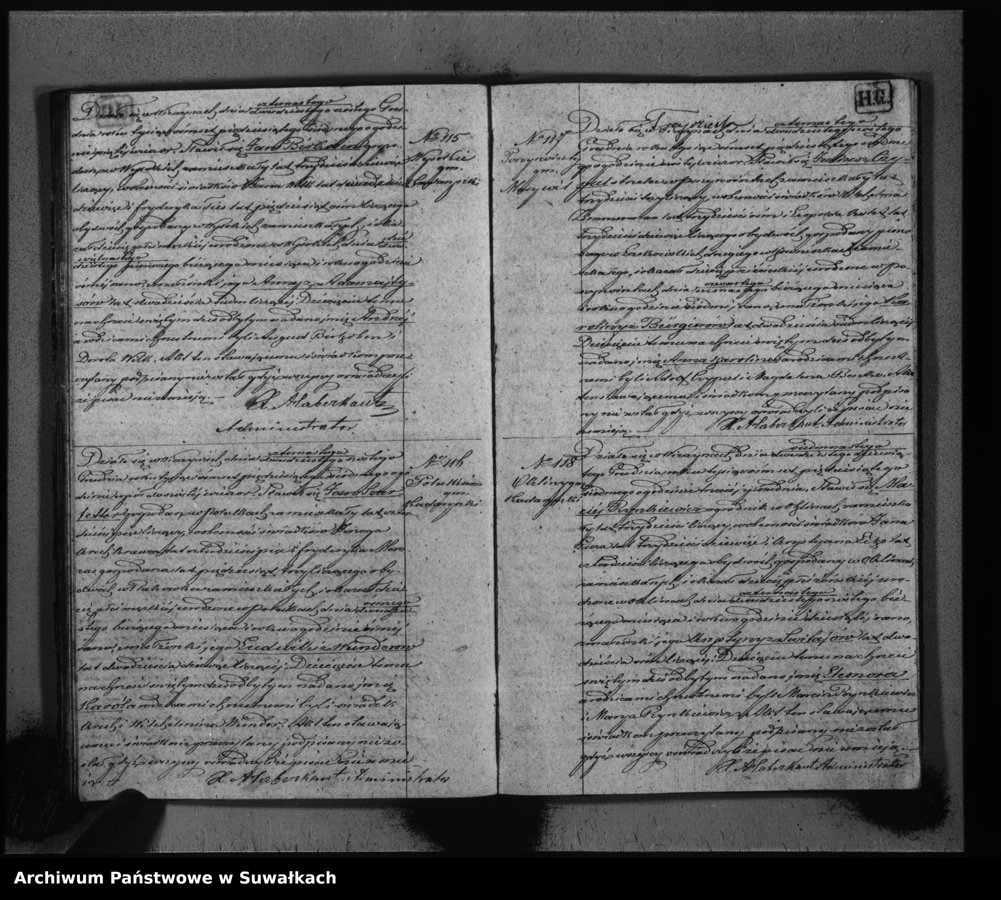 Skan z jednostki: Duplikat do zapisywania aktów urodzeń, małżeństw i zeyść w parafii ewangelickej Wiżajny za rok 1857