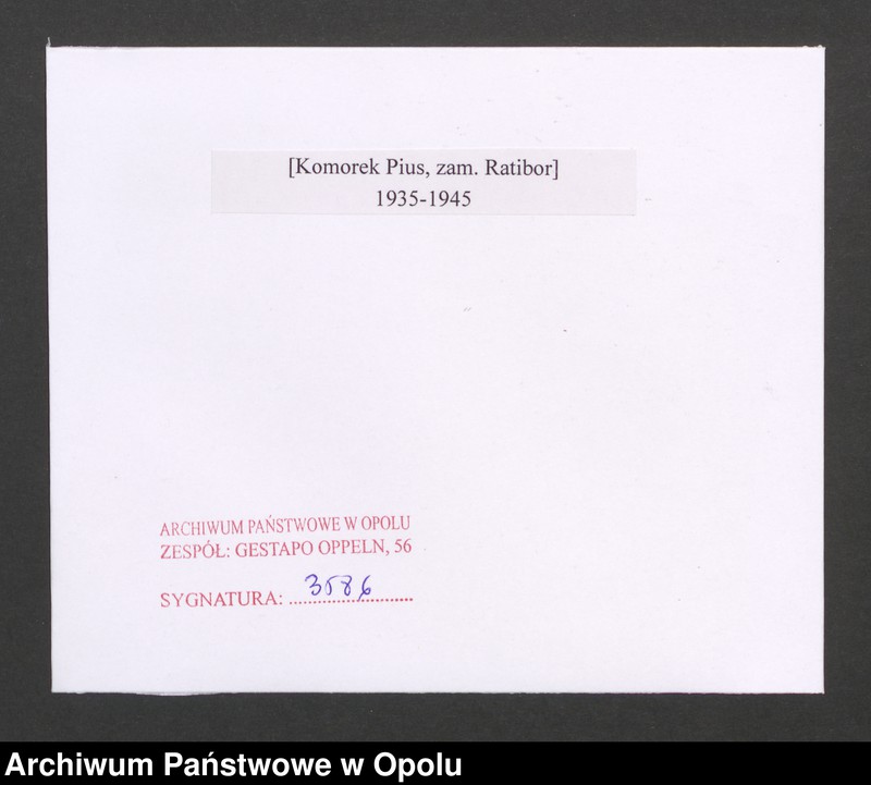 Obraz 2 z jednostki "[Komorek Pius, zam. Ratibor]"