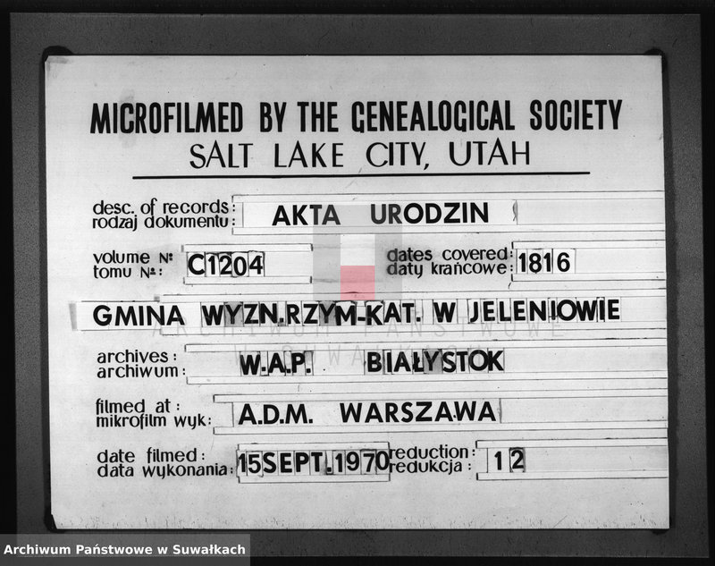 image.from.unit.number "Akta Urzędnika Stanu Cywilnego Urodzonych w Gminie Jeleniewskiey od dnia 1-o Stycznia 1816 do ostatniego Grudnia tegoż Roku."