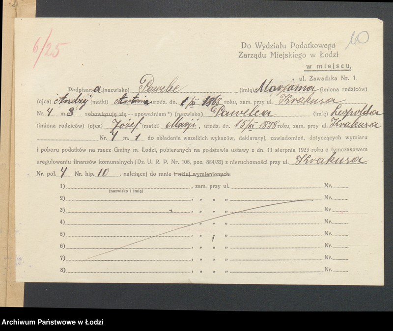 image.from.unit.number "Księga inwentarzowa nieruchomości m. Łodzi ul. Krakusa"