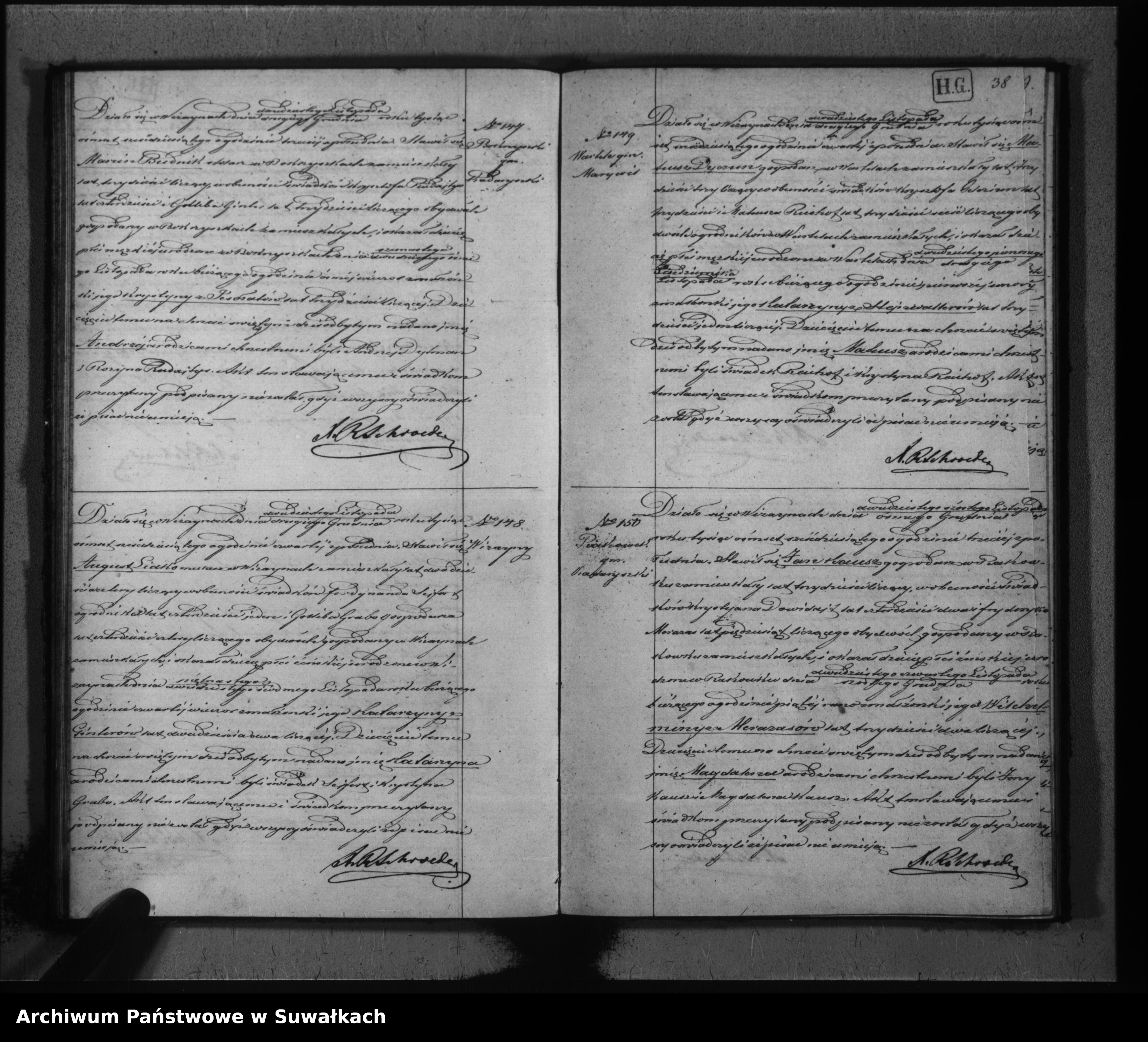 Skan z jednostki: Duplikat Aktów Urodzenia, Małżeństwa i Zejścia Parafii Ew. Augsburskiej Wiżajny na rok 1860