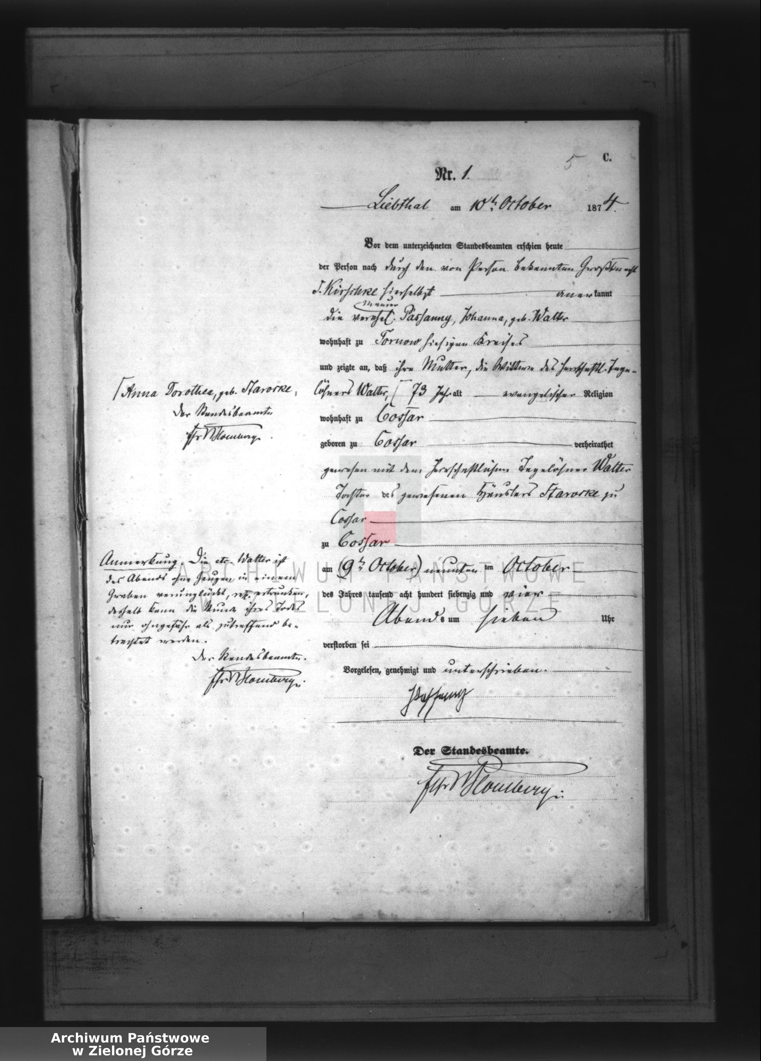 Skan z jednostki: [Księga zgonów]