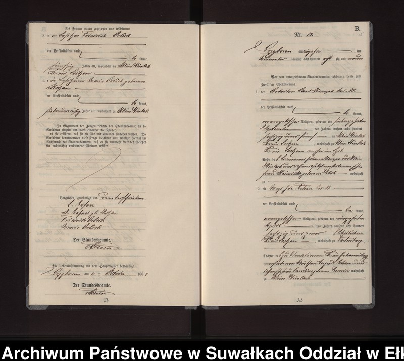 image.from.unit.number "Heiraths-Neben-Register des Preussischen Standes-Amtes Gross Stürlack Kreis Loetzen"