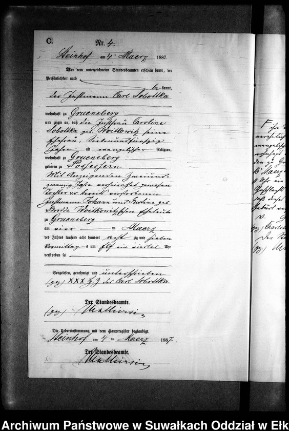 image.from.unit.number "Sterbe-Neben-Register des Preussischen Standes-Amtes Gr. Strengeln Kreis Angerburg"