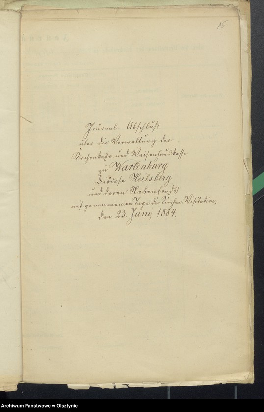 image.from.unit.number "Journak Abschluss über Verwaltung der Kirchenkasse zu Wartenburg"
