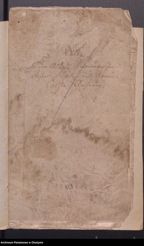 image.from.unit.number "Beläge zu der 1808-1809ten Widminnschen Jahres Kirchen und Armen Kassen Rechnung"