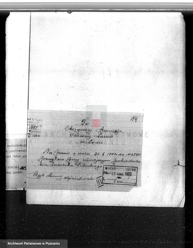 Obraz 18 z jednostki "Sprawa zmiany rodzaju użytkowania w związku z parcelacją powiat 19,5 ha gruntów leśnych w majątku Piorunów powiat koniński"