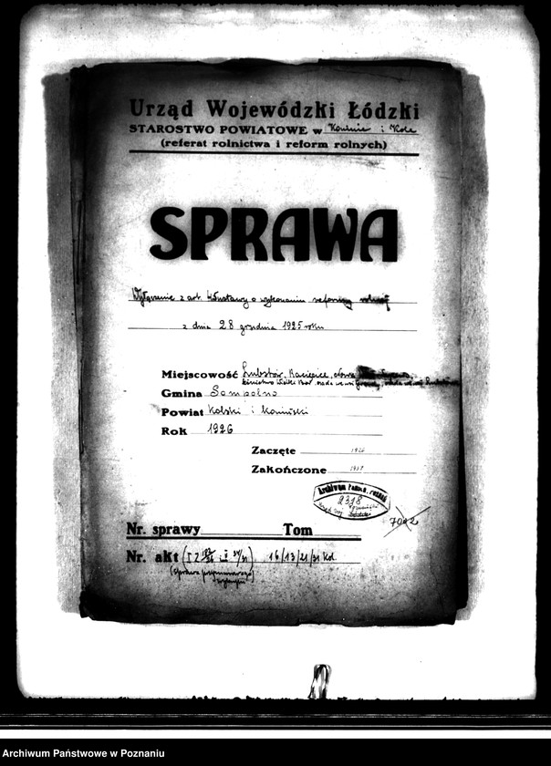 image.from.unit.number "Wyłączenie z art.4,5 ustawy o wykonaniu reformy rolnej z 28 XII 1925 r. miejscowości Lubstów, Nacięcie, Nowa Wieś-Sycowo, Leśniewo, Wielki Bór, osady we wsi Grondy, osady we wsi Lubstówek /Koło/"