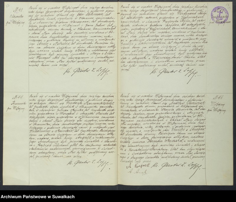 Obraz 14 z jednostki "Duplikat aktów urodzenia, ślubu i zejścia parafii Ewangelicko-Augsburskiej w Wiżajnach za rok 1920."