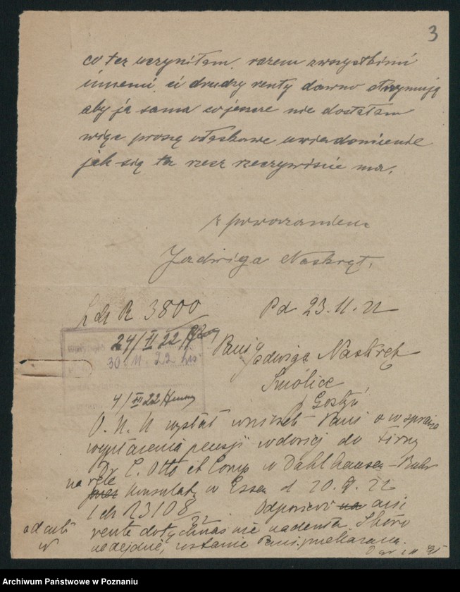 Obraz 5 z jednostki "Invaliden - Wittwen und Weisen Pensionskasse [odwołanie do Ministerstwa]"