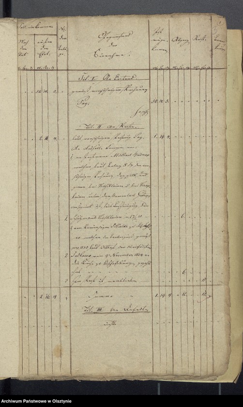 image.from.unit.number "Rechnung über die Einnahme und Ausgabe der evangelkischen Kirchenkasse zu Wartenburg"