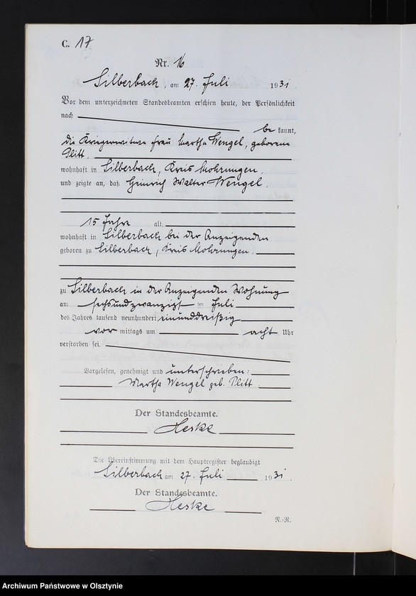 image.from.unit.number "Sterbe-Neben-Register Nr 1 - 26"