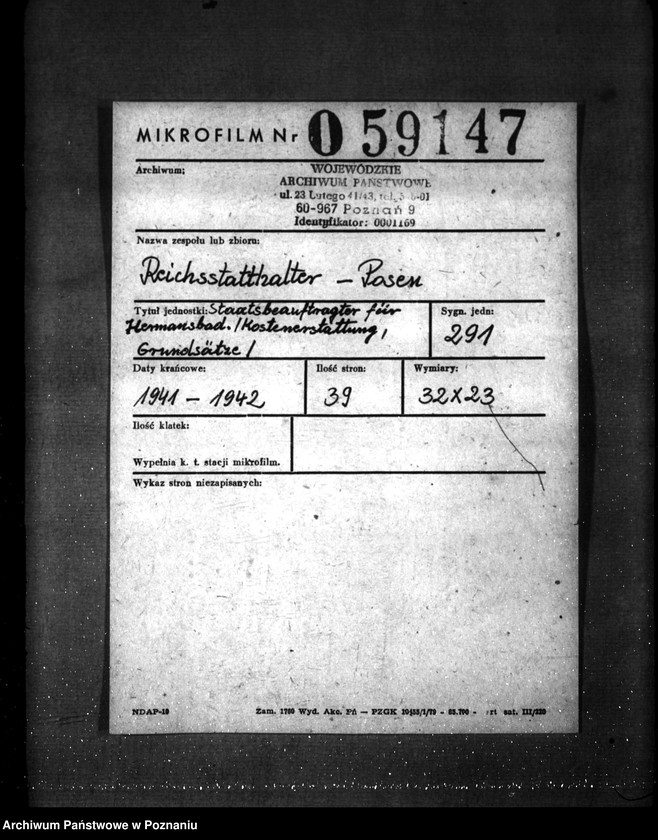 Obraz 2 z jednostki "Staatsbeauftragter für Hermannsbad. Kostenerstattung, Grundsätze"