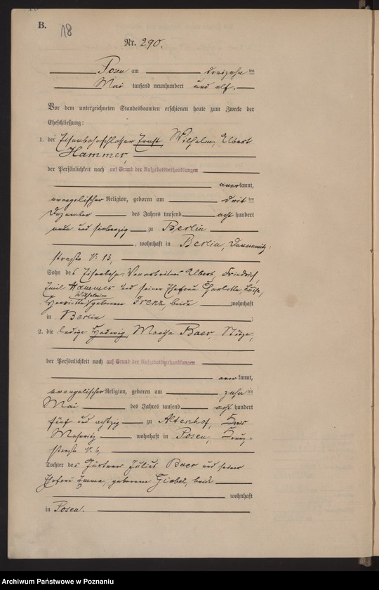 Obraz 19 z jednostki "Księga miejscowa małżeństw tom II [Rejestr główny małżeństw]"