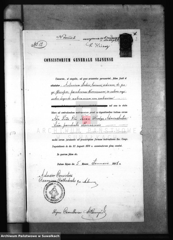 image.from.unit.number "Dokumenty brakosočetavšichsja lic Berznickago R. Katoličeskago Prichoda za 1898 god"