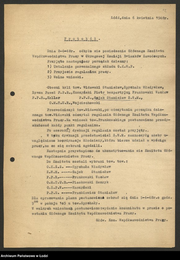 Obraz 13 z jednostki "Współzawodnictwo pracy; protokoły z narad ogólnołódzkich, sprawozdania różnych dyrekcji Centralnego Zarządu Przemysłu Włókienniczego"