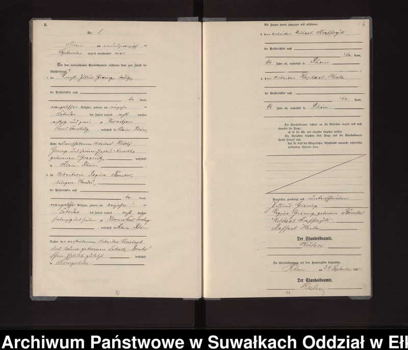 image.from.unit.number "Heirats-Neben-Register des Königlichen Preussischen Standes-Amtes Gneist Kreis Loetzen"