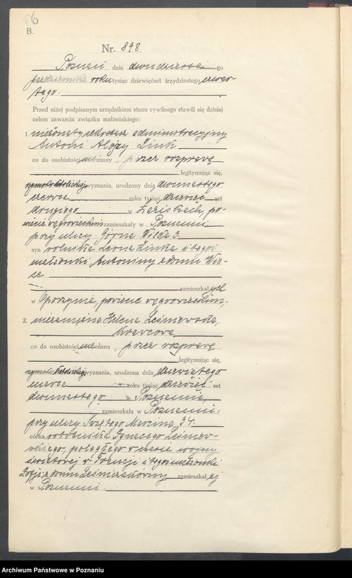 Obraz 8 z jednostki "Księga miejscowa małżeństw tom IV [Rejestr główny małżeństw]"