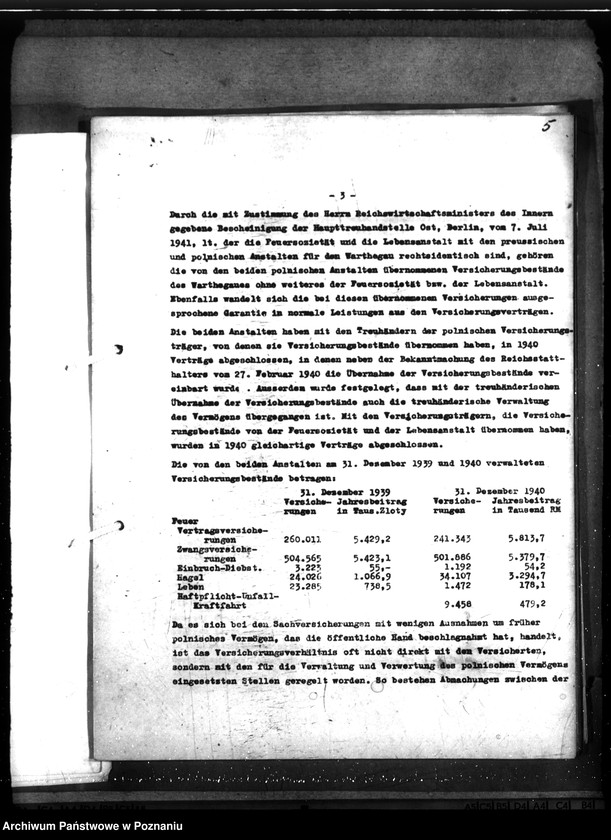Obraz 8 z jednostki "Kontrola organizacji i działalności poznańskiej ubezpieczalni ogniowej i ubezpieczalni na życie"