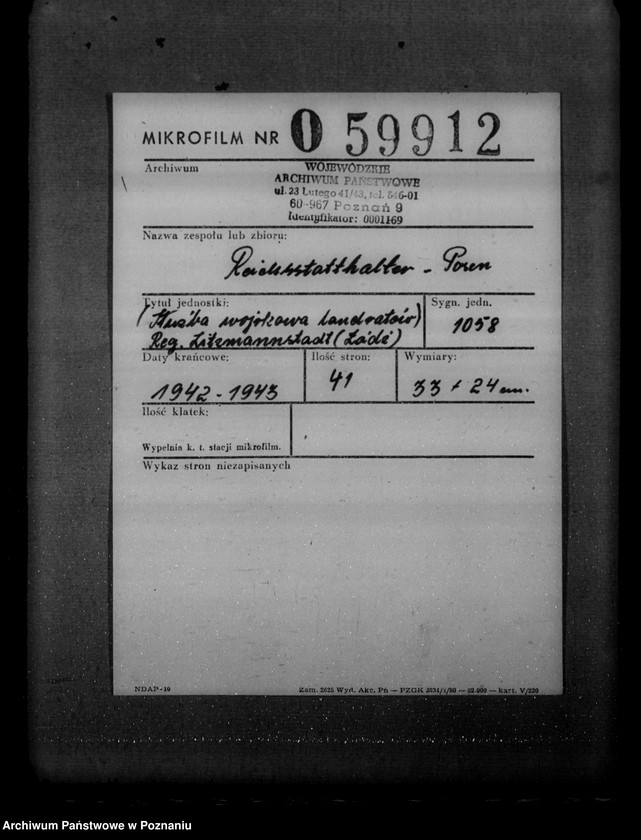 Obraz 2 z jednostki "Służba wojskowa landratów, Reg. Litzmannstadt (Łódź)"