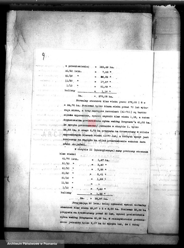 image.from.unit.number "Plan urządzenia gospodarstwa leśnego dla lasu majętności Białokosz powiat międzychodzki 1929-1939"