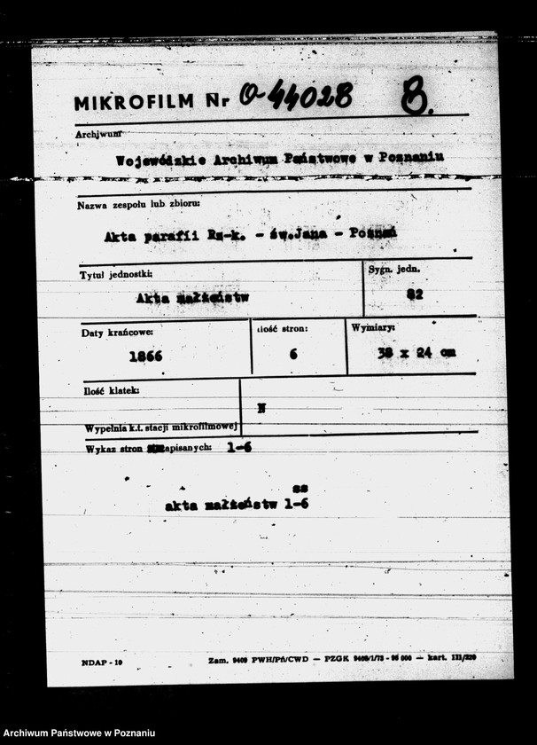 Obraz 1 z jednostki "Księga małżeństw"