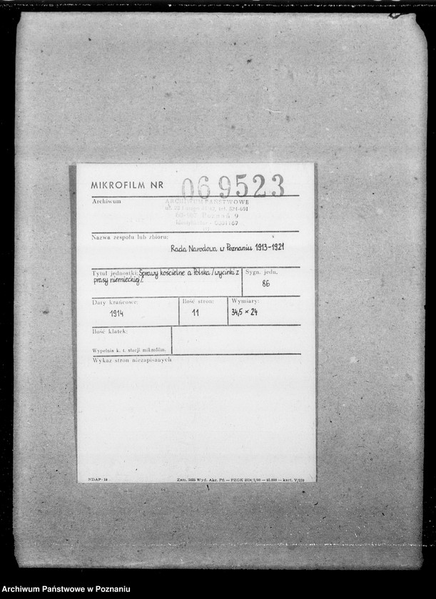 Obraz 2 z jednostki "Sprawy kościelne a Polska [wycinki z prasy niemieckiej]"