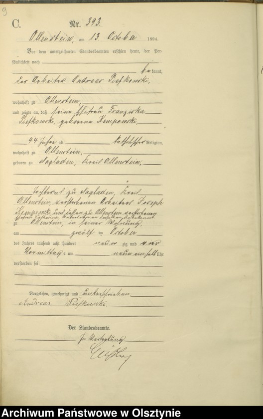 image.from.unit.number "Sterbe-Haupt-Register Tom II,Nr 386 - 494"