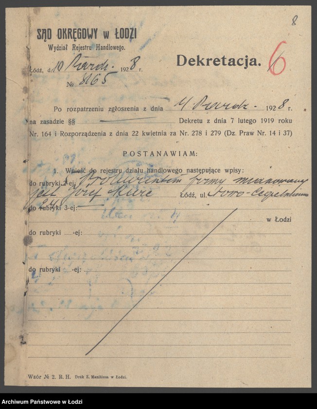 Obraz 10 z jednostki "Wolf Kurc- prowadzenie mechanicznej stolarni"