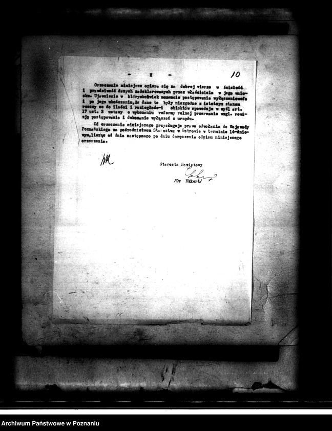 Obraz 14 z jednostki "Majątek Czachory powiatu ostrowskiego wyłączenie z art. 4 i 5 ustawy o wykonaniu reformy rolnej -Emilia Zakrzewska"