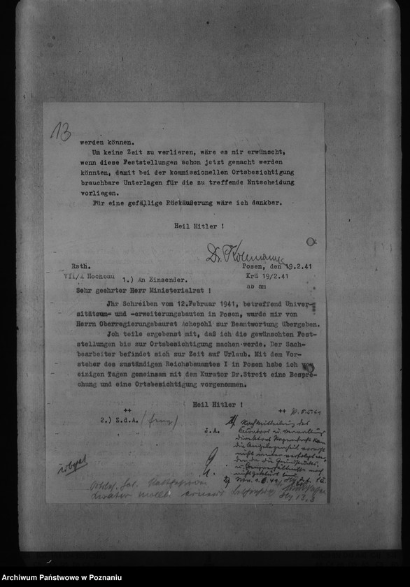 Obraz 17 z jednostki "Bauarbeiten für die Reichsuniversitât Posen"