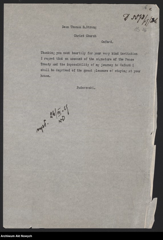 image.from.unit.number "Korespondencja dotycząca nadania dyplomów doktoratów honoris causa przez uniwersytety amerykańskie, angielskie. Przemówienia I. J. Paderewskiego na uroczystościach nadania mu dyplomów. Dyplomy: Doctor of Laws, honoris causa, Columbia University; patrz t.1015,1082, 1204; brak s.1-4,40-45,57-73,107-126 (25 VII 2003 r.)"