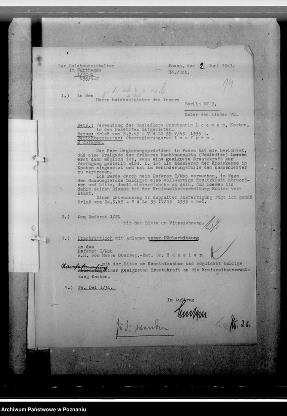 Obraz 18 z jednostki "Lowen, Konstantin - Umsiedler, urzędnik, Willy Woeste, Fischer, Wetter"