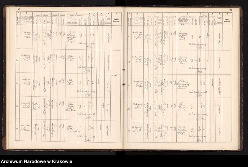 image.from.unit.number "Księga obejmująca wpisy wypadków śmierci Izraelitów w okręgu metrykalnym Krakowskim na rok 1897"