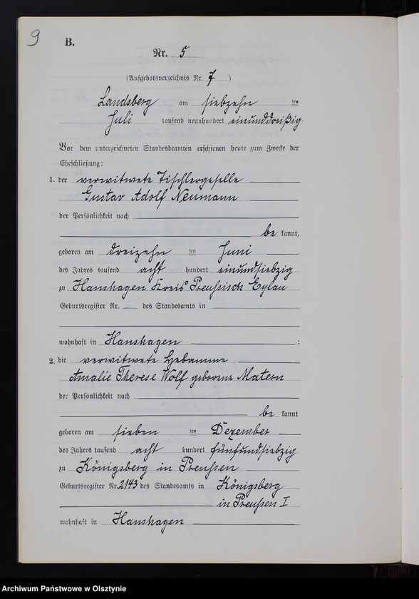 image.from.unit.number "Heiraths-Neben-Register Nr 1 - 13 [ Księga małżeństw - wtóropis ]"