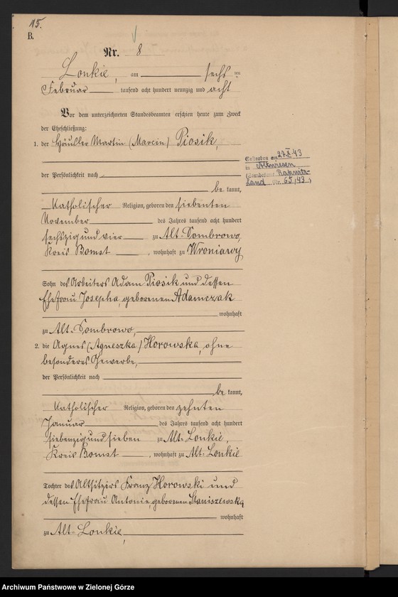 Obraz 18 z jednostki "[Księga małżeństw]"