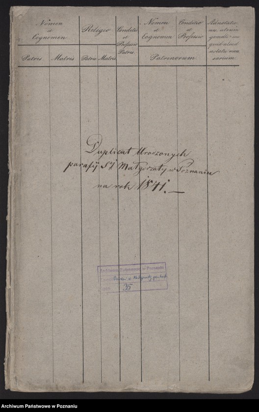 Obraz 2 z jednostki "Spis urodzeń"