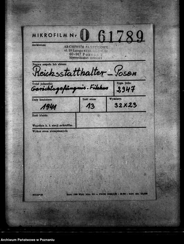 Obraz 2 z jednostki "Gerichtsgefängnis - Filehne"