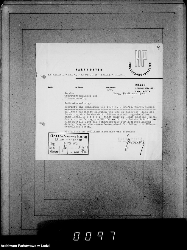 Obraz 8 z jednostki "J 2001-2020 [Wnioski Żydów z Getta o zwrot należności za towar wzięty na kredyt]"
