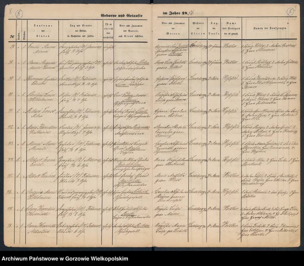image.from.unit.number "Duplikate der St. Marienkirche Landsberg an der Warthe (Zawiera też księgę zgonów Concordienkirche z 1856 r. oraz dwa zapisy dotyczące małżeństw w 1857 r. w kościele Mariackim)"