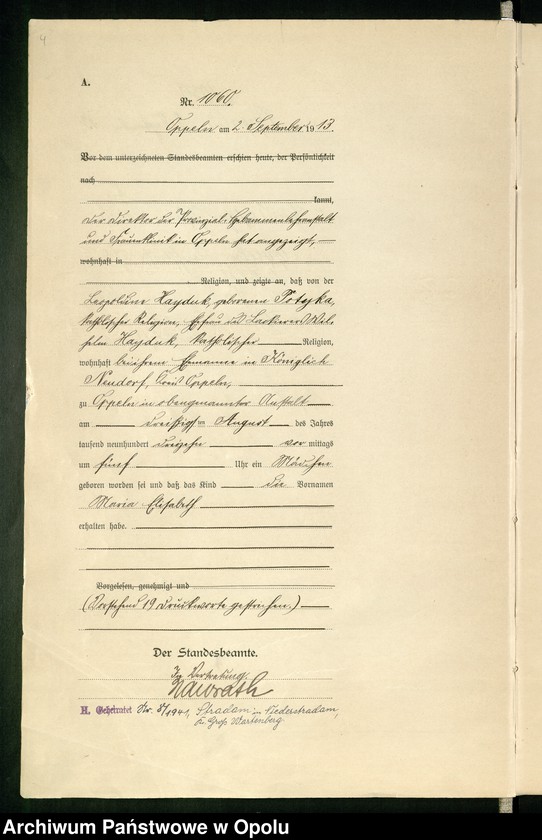 image.from.unit.number "Urząd Stanu Cywilnego Opole Księga Urodzeń Rok 1913 1058-1559"