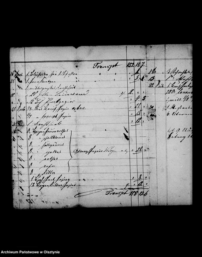 image.from.unit.number "Conto- Buch des Kaufmanns Rohrer in Angerburg für die Frau Gfin Lehndorff, Steinort"