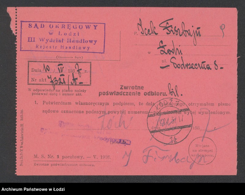 Obraz 11 z jednostki "Icek Fiszbajn- sprzedaż węgla i drzewa"