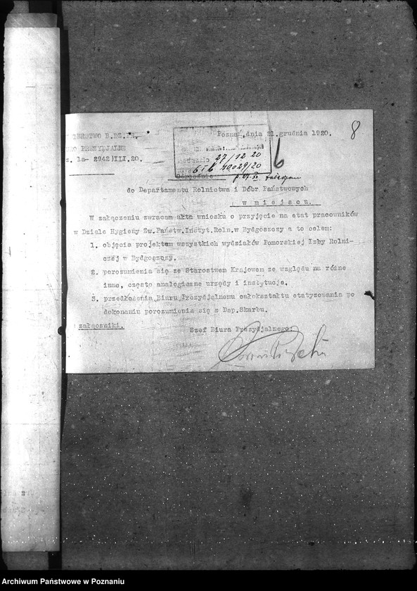 image.from.unit.number "Sprawy osobowe Państw. Inst. Nauk. Rolniczy w Bydgoszczy etatyzowanie funkcjonariuszy niższych"