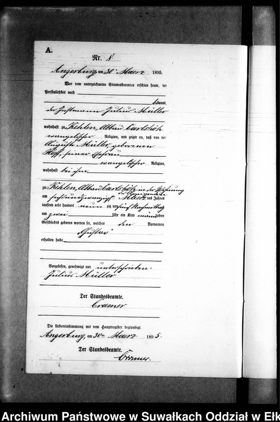 image.from.unit.number "Geburts-Neben-Register des Preussischen Standes-Amtes Kehlen Kreis Angerburg"