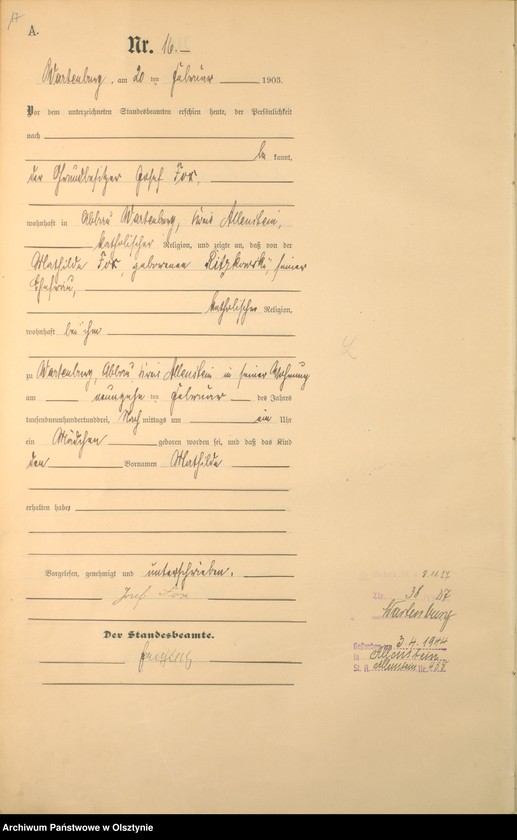 image.from.unit.number "Geburts-Haupt-Register Nr 1 - 161"